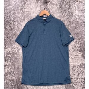 KJUS Polo Shirt Large Mens Blue Floral Jacquard Performance Golf